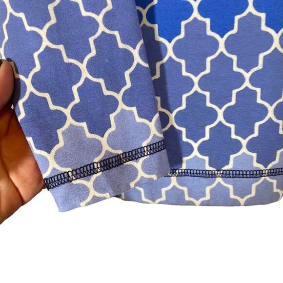 T By Talbots Blue Ombre Geo Cotton Blend Long Sleeve Full Zip Jacket Women Sz S - Picture 8 of 12